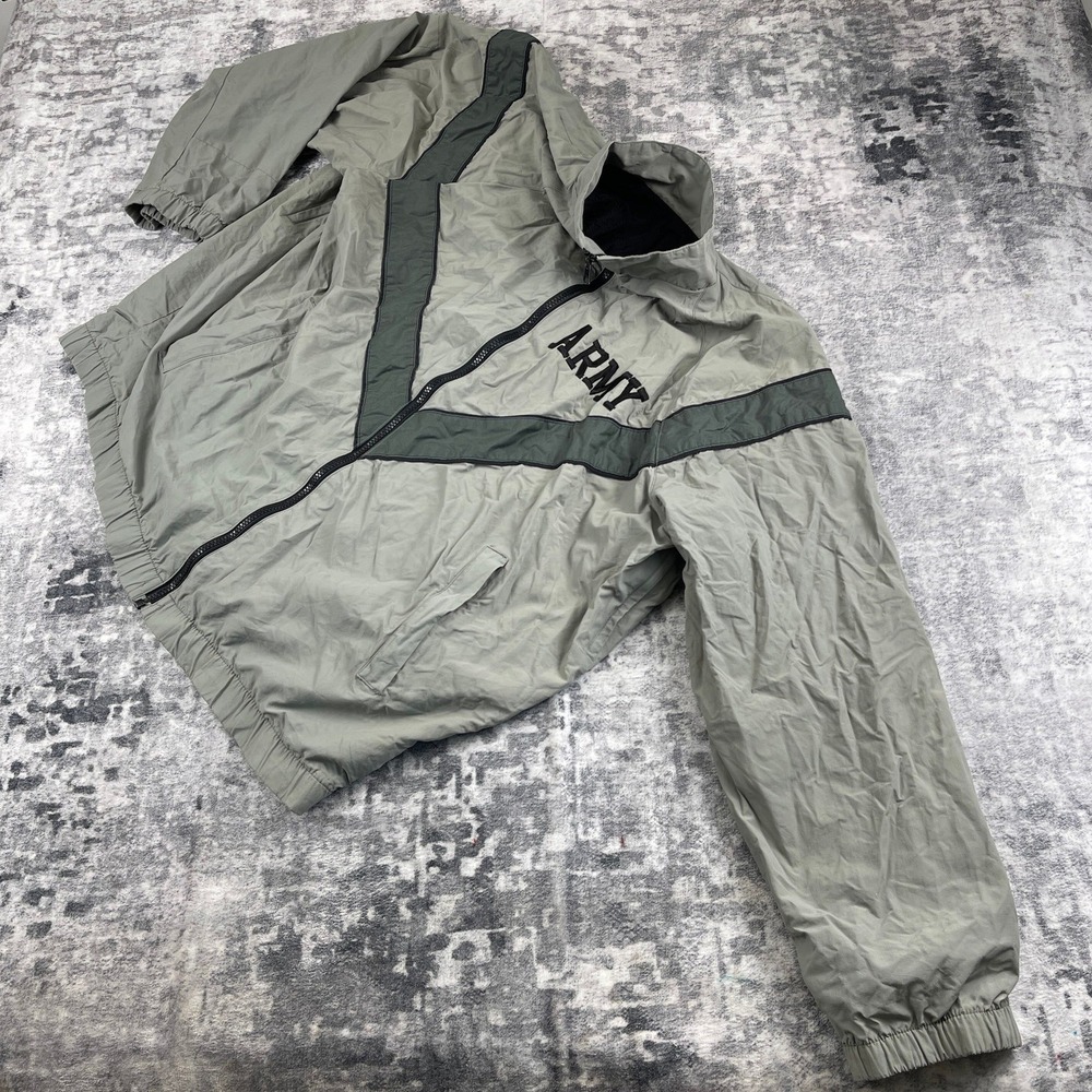 US Army IPFU Windbreaker Jacket 2XL Grey Black V-Stripe Gorpcore Sport